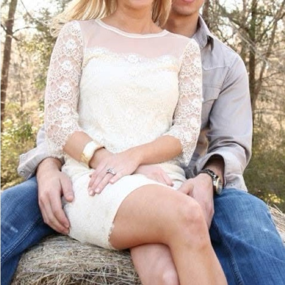 Off white lace dress- bridal and graduation
